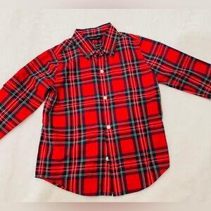 Janie and Jack Boys The Tartan Christmas Plaid Button Down Shirt - Size 3
